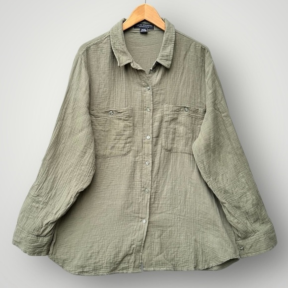 🎉5 for $40 🎉social standard by sanctuary Waffle Top Blouse Shirt Size XXL - Picture 1 of 10